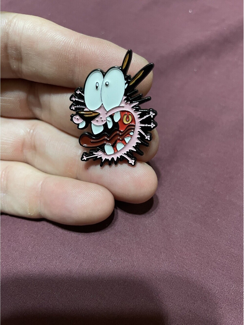 Courage The Cowardly Dog Screaming Cartoon Character Enamel Metal Pin